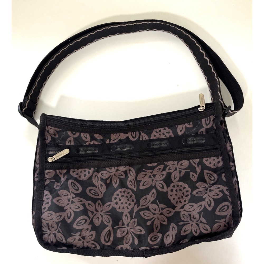 LeSportsac Deluxe Everyday Bag Multi-pocket Purse Black